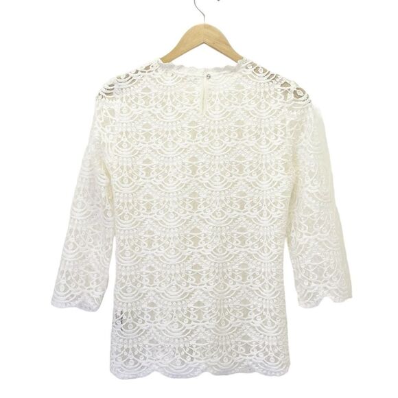 NWT Altar’d State Grace Blouse Sheer Ivory Cream Lace Top Women’s Size Small NEW - Picture 3 of 14